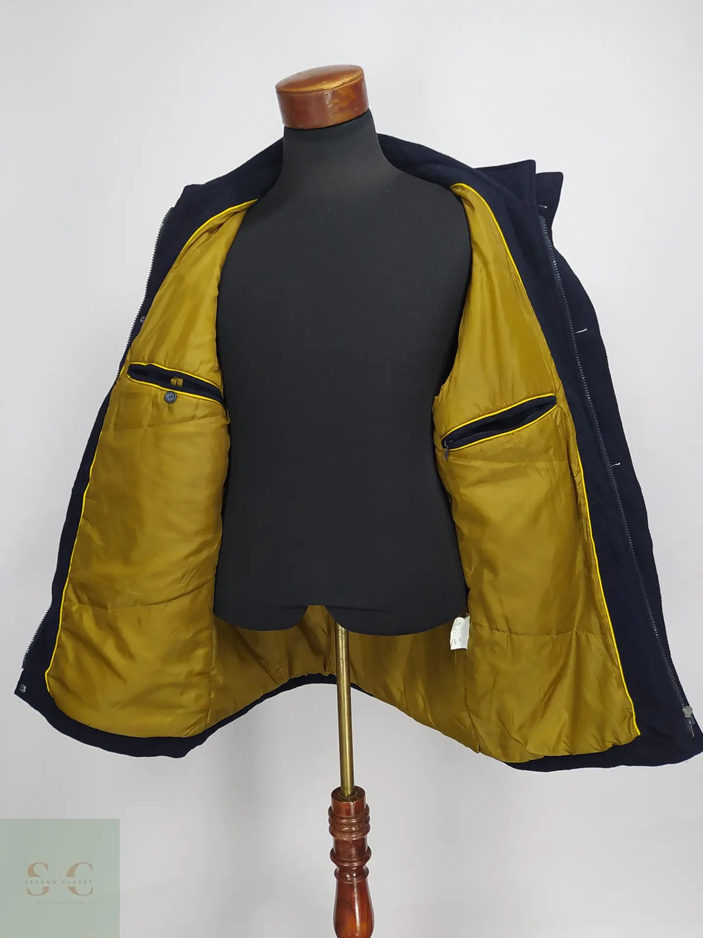 Chaquetón Acolchado de Lana Azul Marino Downstairs Talla XL 6