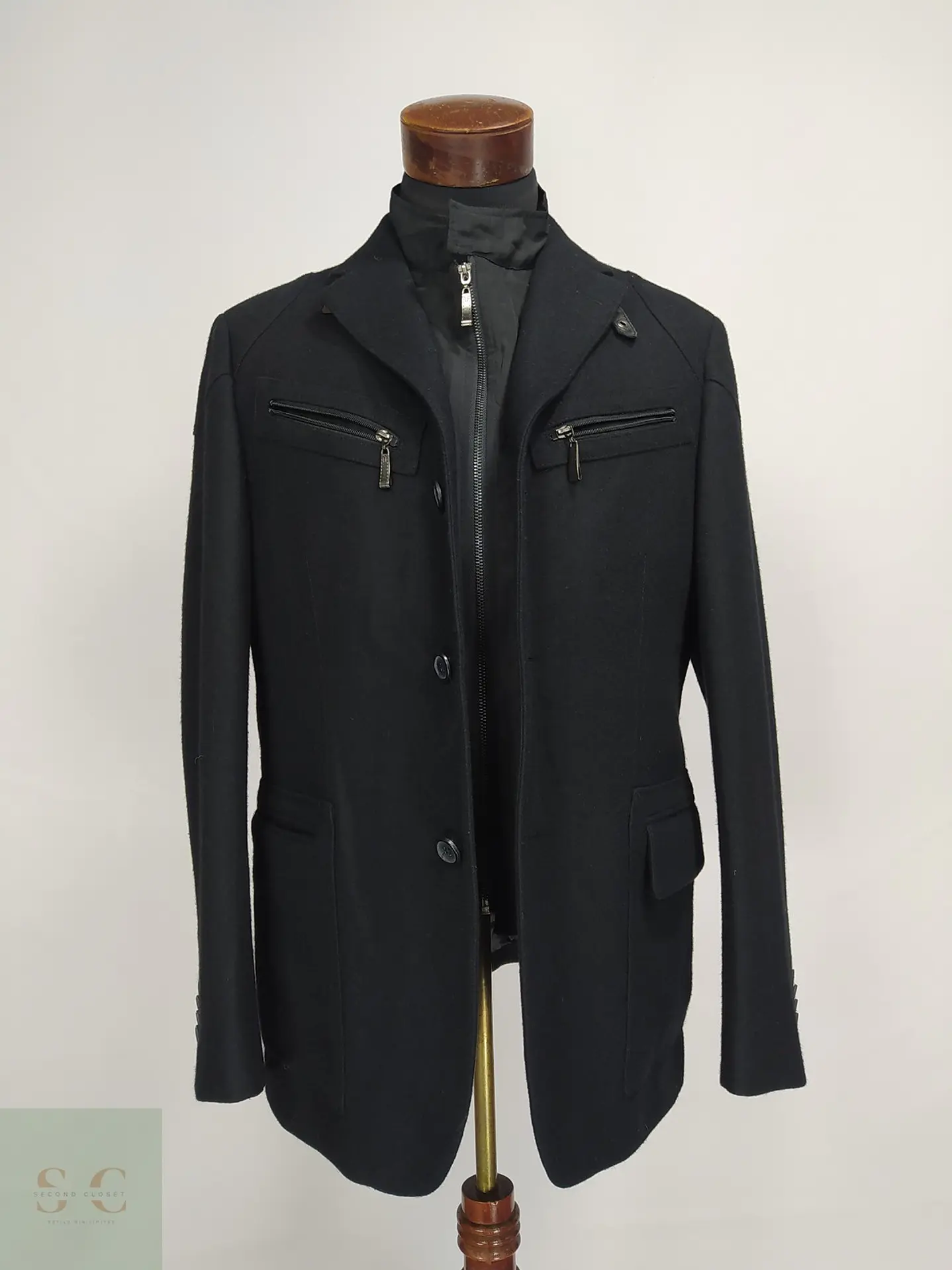 Abrigo Negro con Pechera Desmontable Milestone Talla M 5