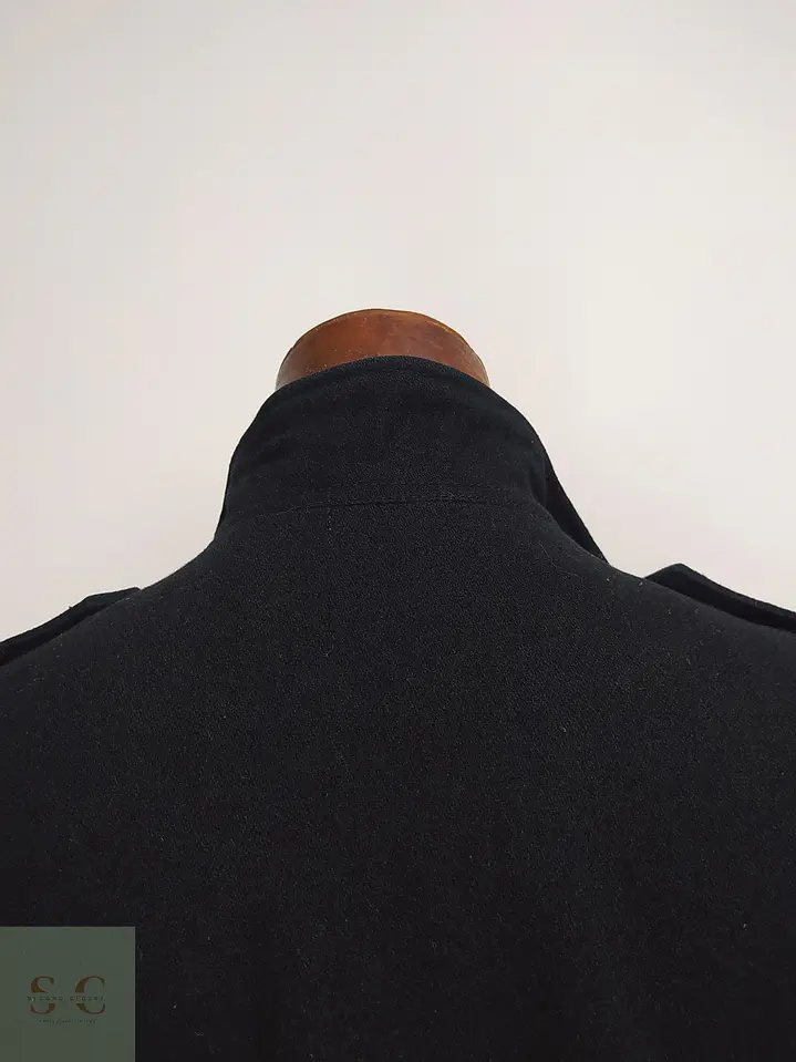 Chaqueta Utilitaria de Mezcla de Lana Negra con Forro Acolchado Merona Talla M 9