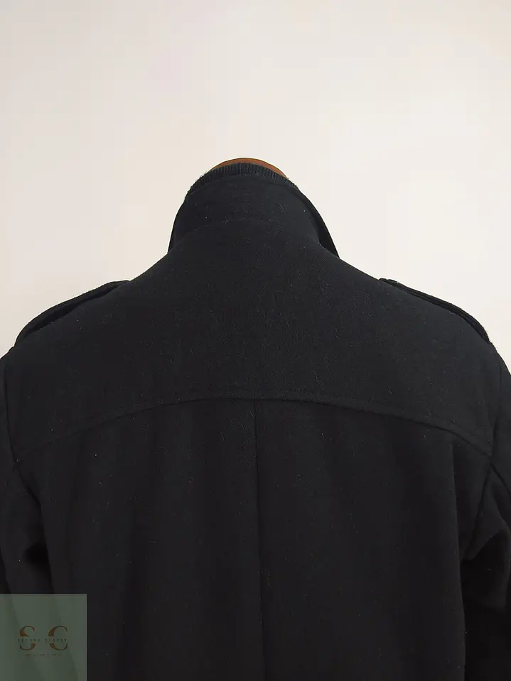 Abrigo Corto de Lana Negro Jake*s con Pechera Integrada Talla SM 14