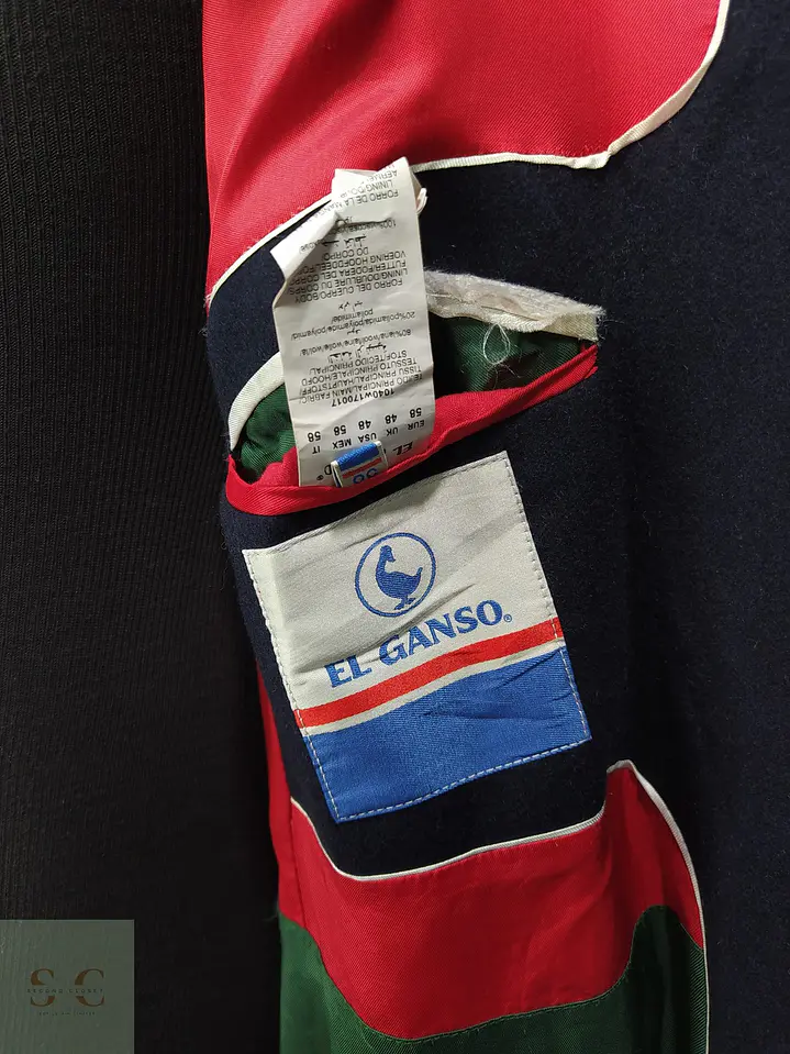 Abrigo de Lana Italiana In.Tes.Pra Azul Marino El Ganso Talla L 5