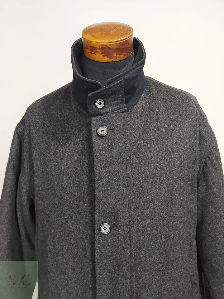 Chaquetón de Lana Virgen y Cachemira Gris Plomo SympaTex Talla XXL 4