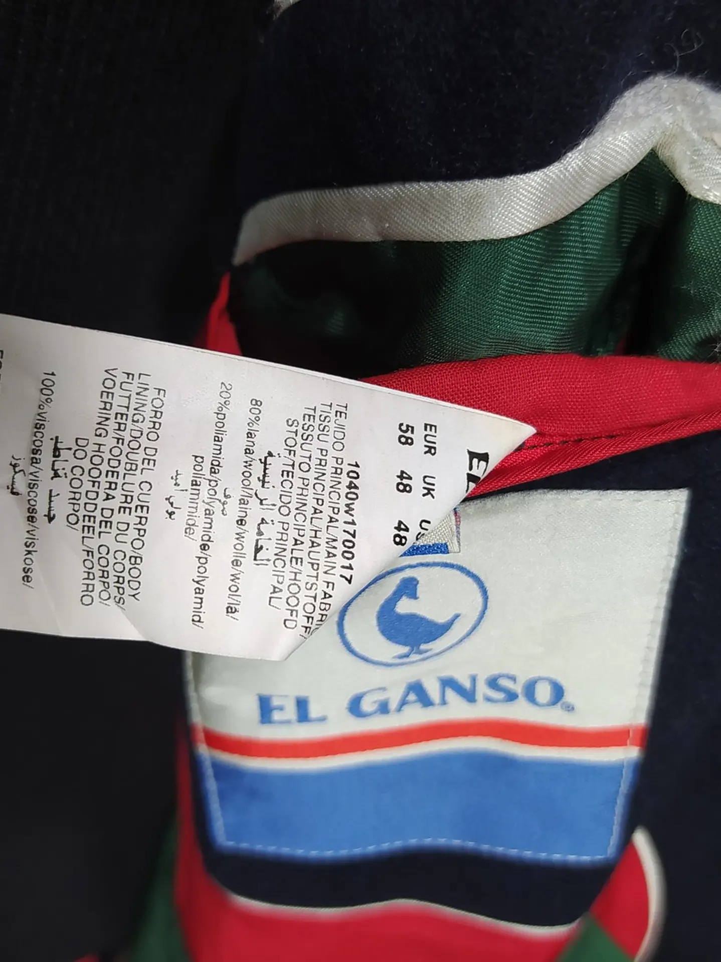 Abrigo de Lana Italiana In.Tes.Pra Azul Marino El Ganso Talla L 6