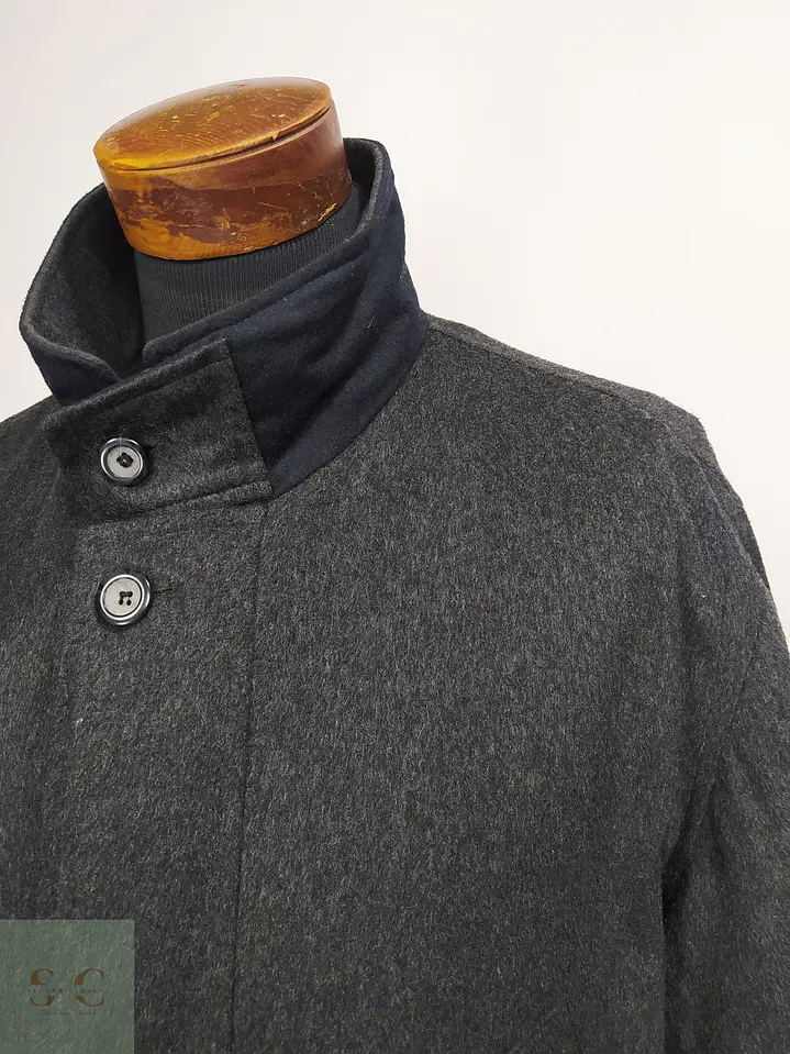 Chaquetón de Lana Virgen y Cachemira Gris Plomo SympaTex Talla XXL 5