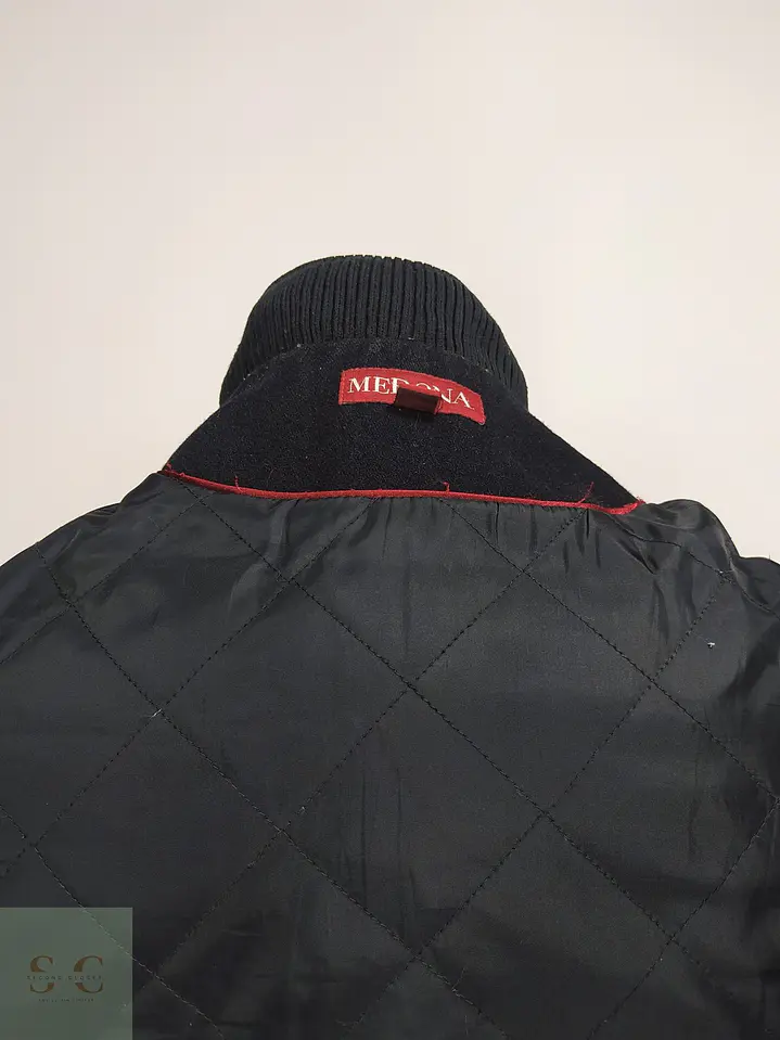 Chaqueta Utilitaria de Mezcla de Lana Negra con Forro Acolchado Merona Talla M 11