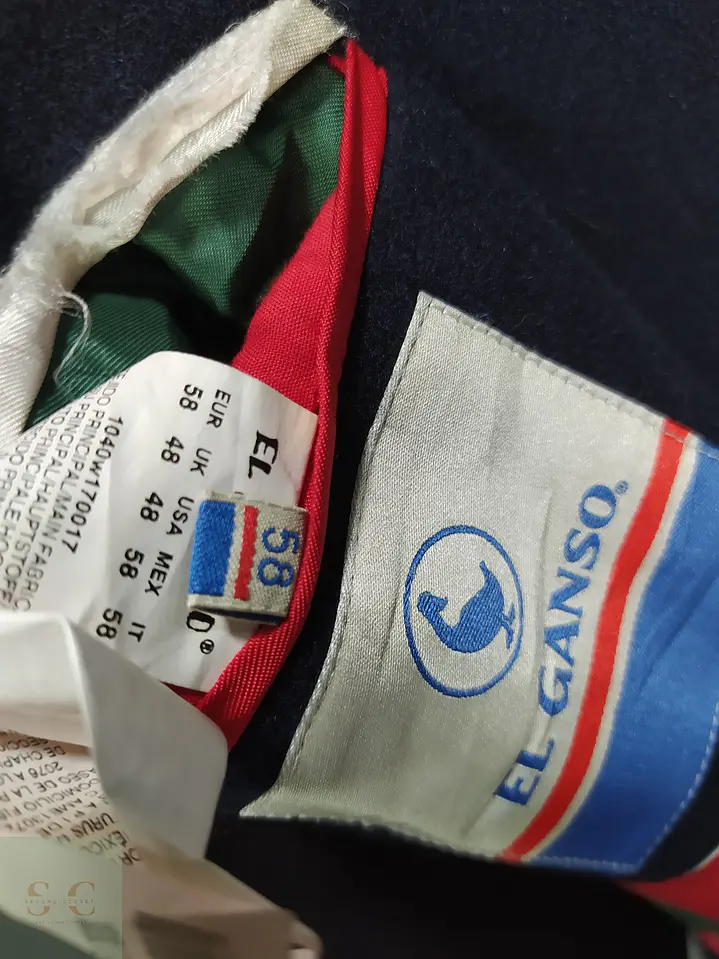 Abrigo de Lana Italiana In.Tes.Pra Azul Marino El Ganso Talla L 7