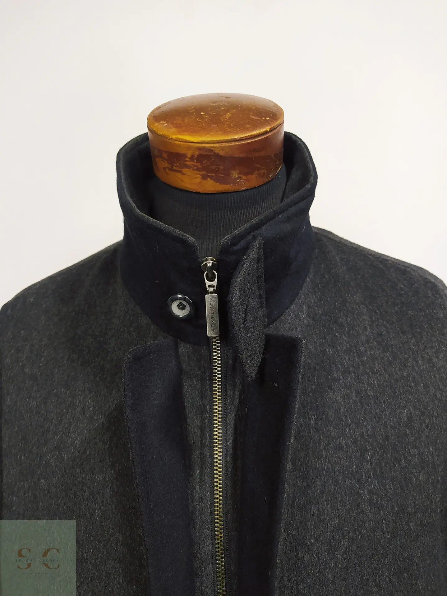 Chaquetón de Lana Virgen y Cachemira Gris Plomo SympaTex Talla XXL 7