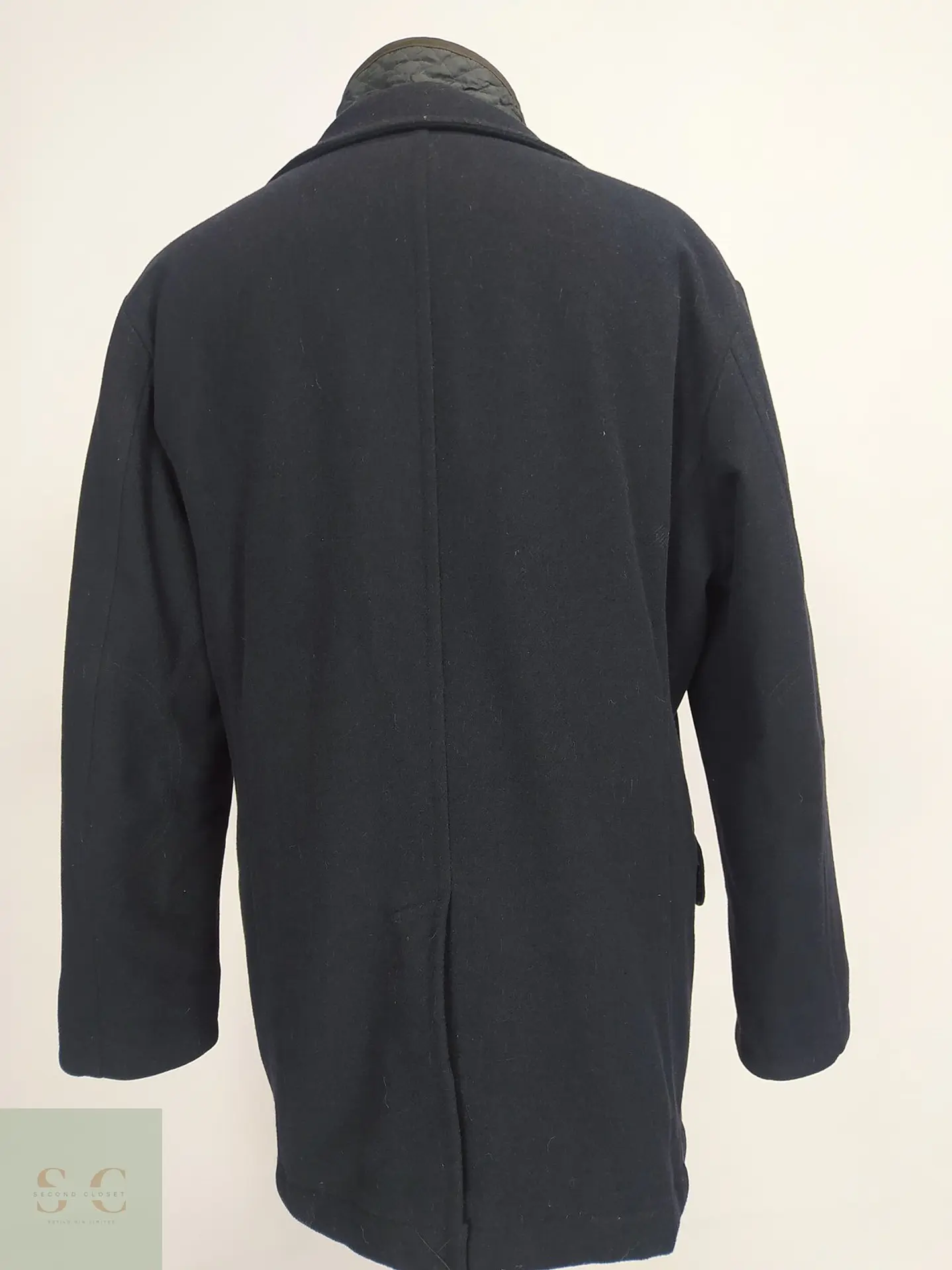 Abrigo Pierre Cardin París Negro con Pechera Acolchada Talla XL 8