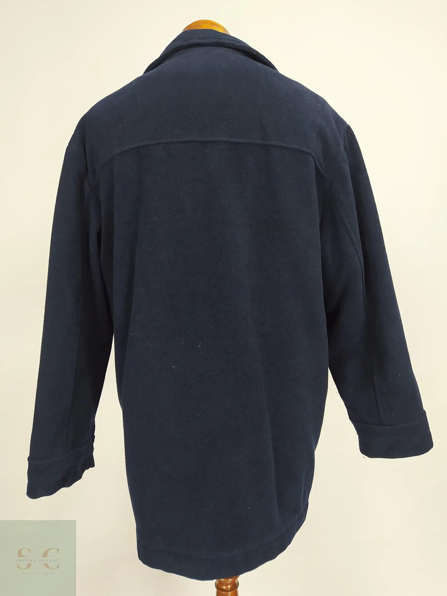 Chaquetón Acolchado de Lana Azul Marino Downstairs Talla XL 9