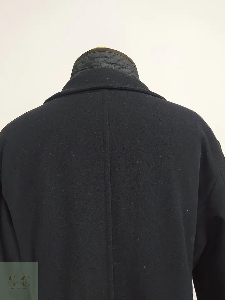 Abrigo Pierre Cardin París Negro con Pechera Acolchada Talla XL 9