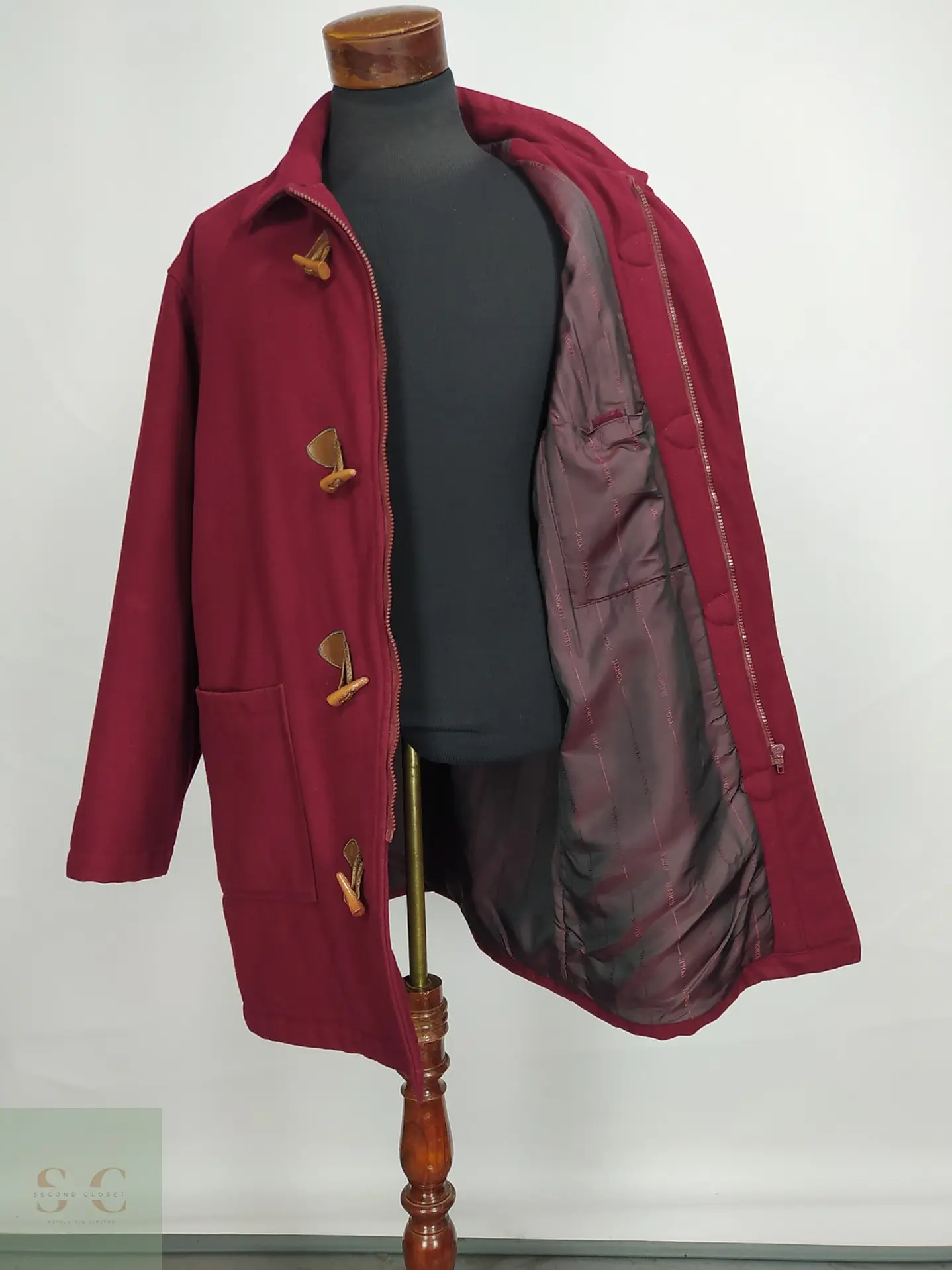 Abrigo Montgomery Burdeos en Mezcla de Lana North Pole Talla XXL 8