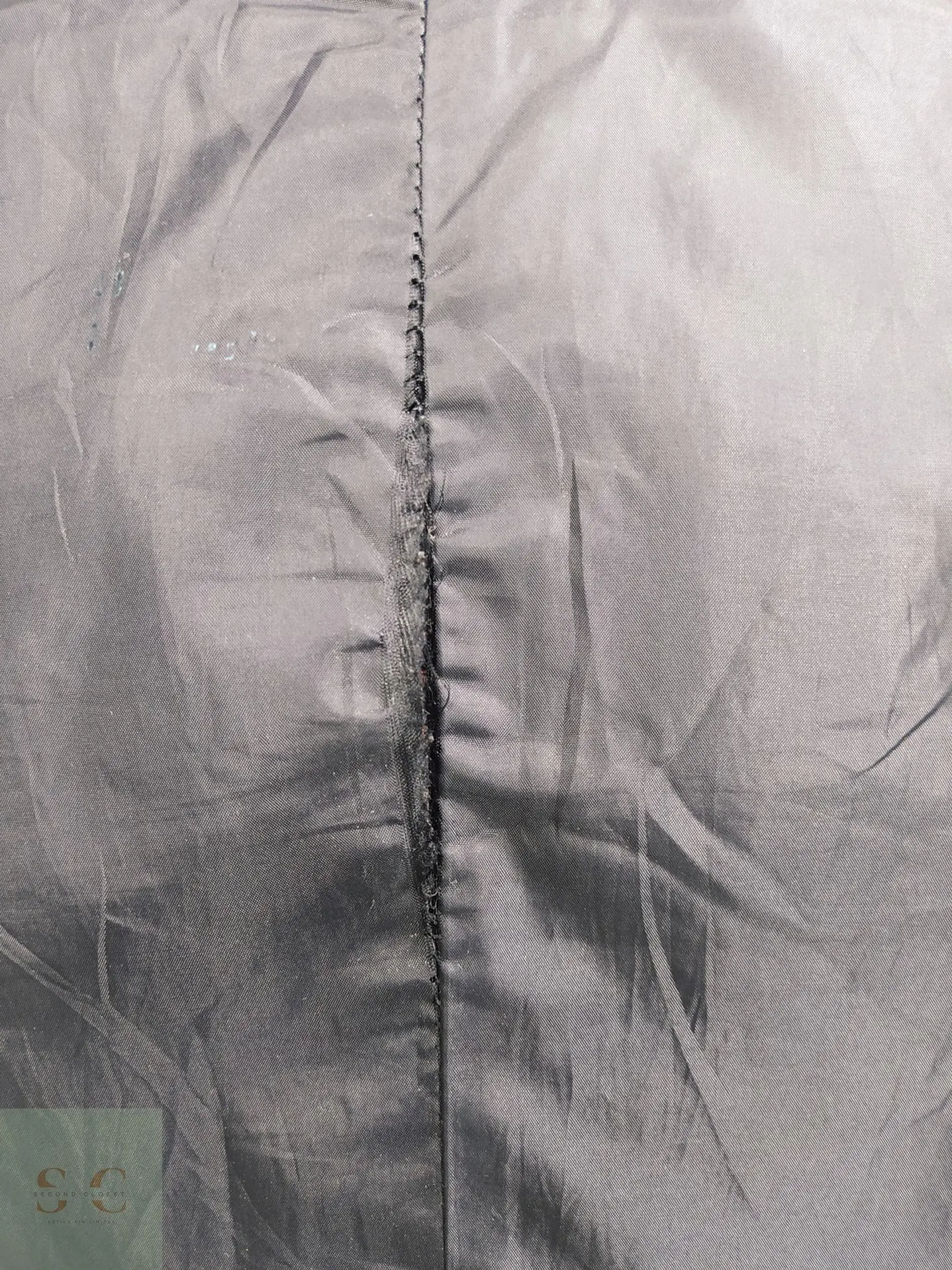 Abrigo Corto en Mezcla de Lana Gris Plomo con Cuello Alto Talla S 10