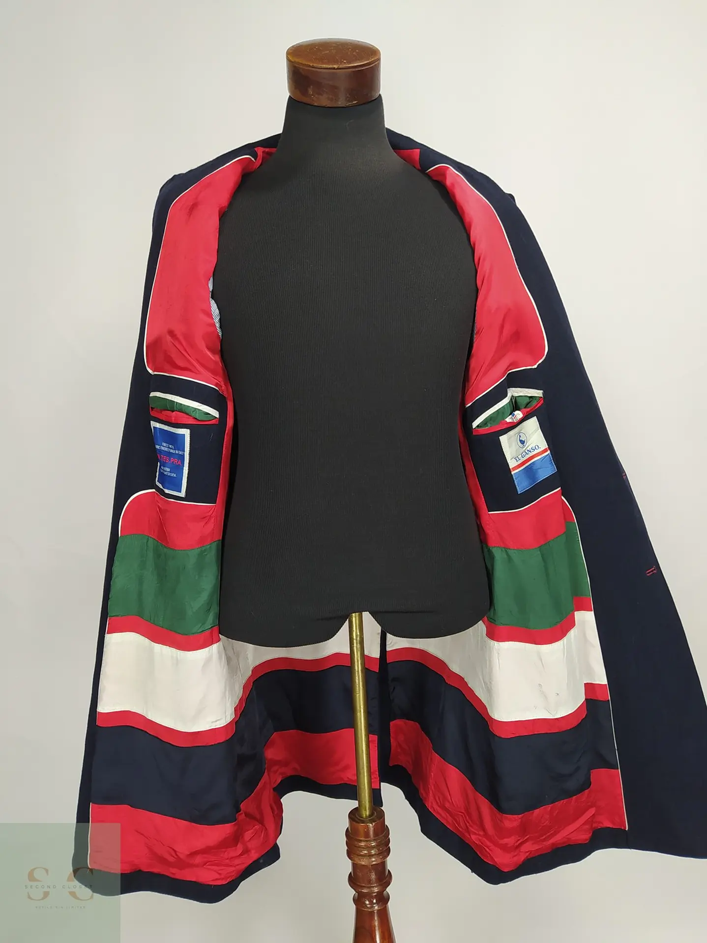 Abrigo de Lana Italiana In.Tes.Pra Azul Marino El Ganso Talla L 10