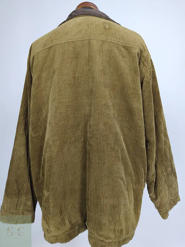 Chaquetón de Pana Cotelé Oliva Tostado con Cuello en Contraste TCM Talla XXXL 11