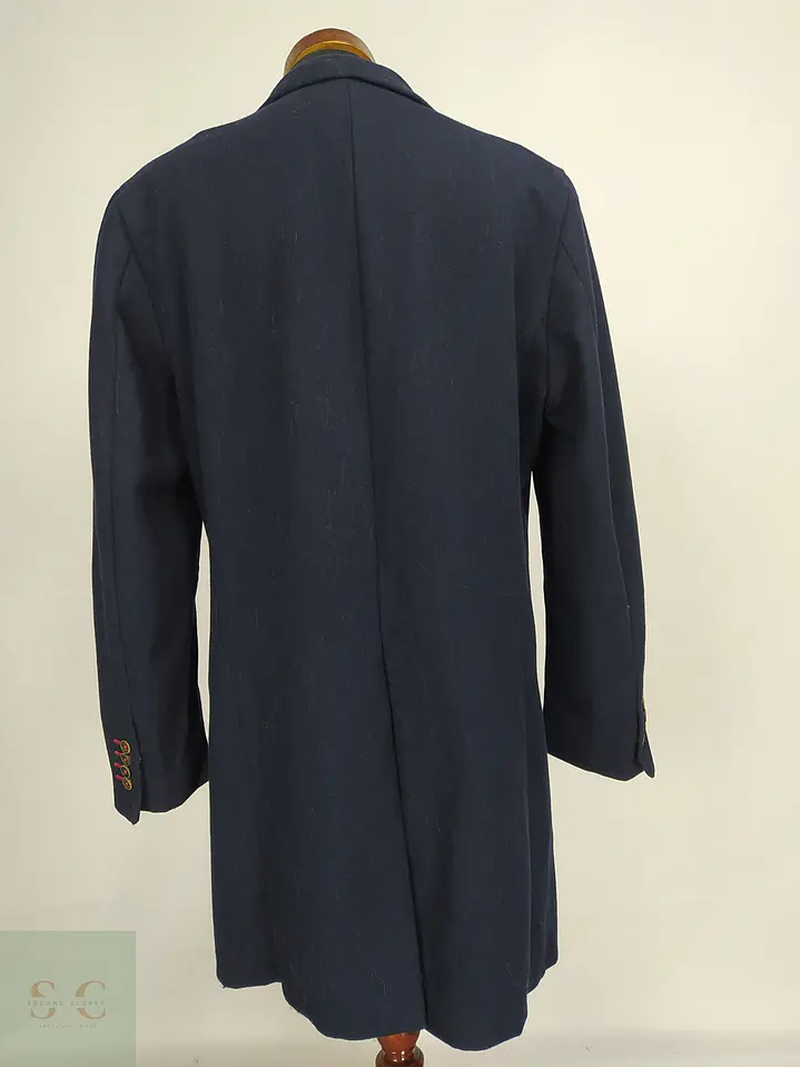 Abrigo de Lana Italiana In.Tes.Pra Azul Marino El Ganso Talla L 11