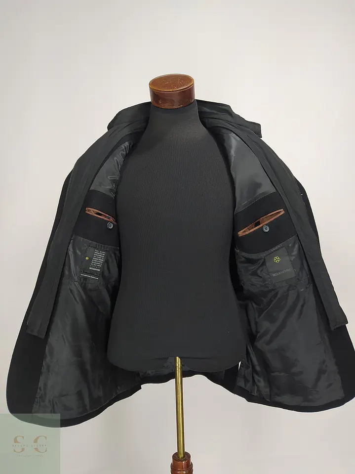 Abrigo Negro con Pechera Desmontable Milestone Talla M 10