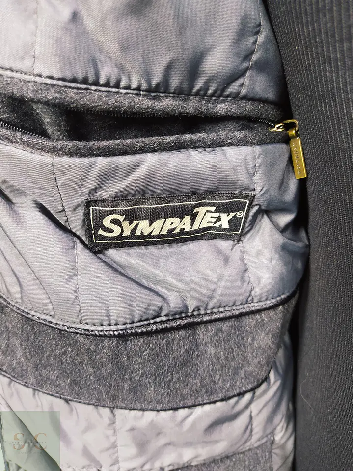 Chaquetón de Lana Virgen y Cachemira Gris Plomo SympaTex Talla XXL 11