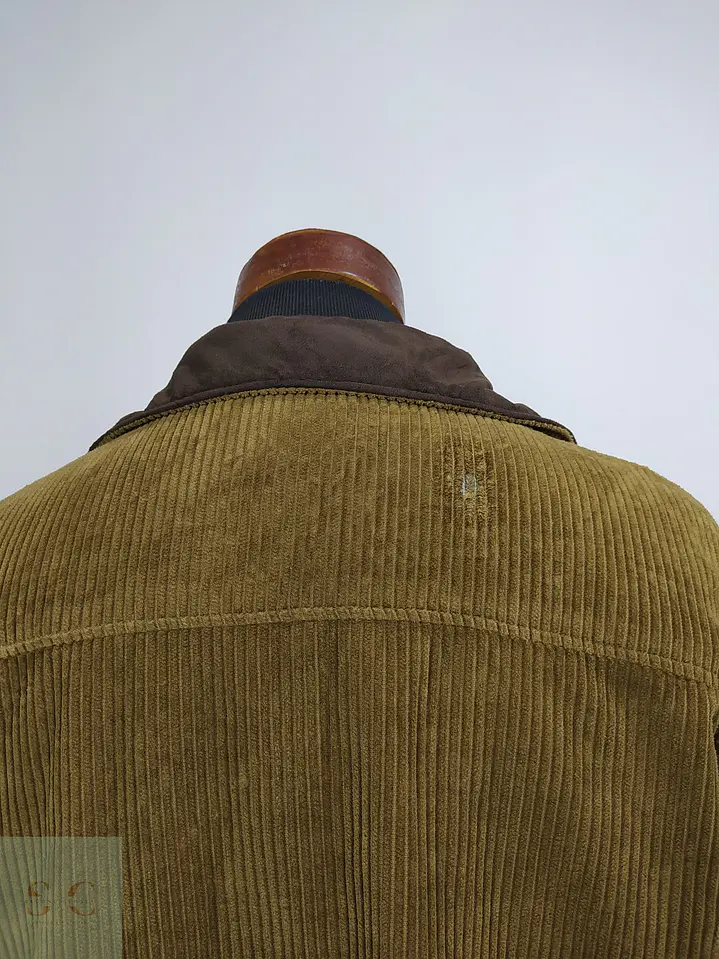 Chaquetón de Pana Cotelé Oliva Tostado con Cuello en Contraste TCM Talla XXXL 12