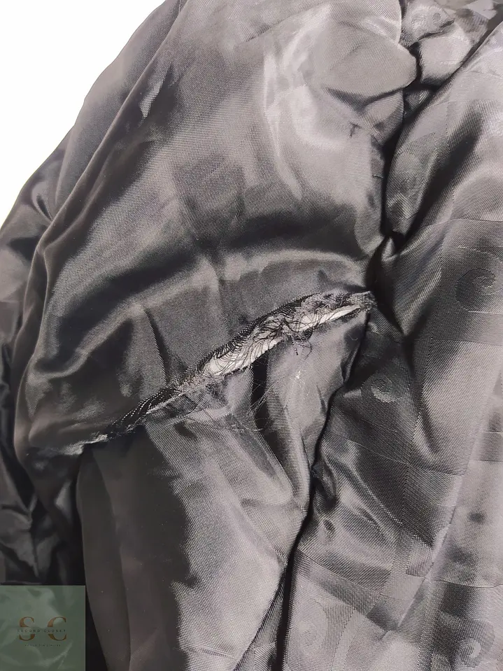 Abrigo Pierre Cardin París Negro con Pechera Acolchada Talla XL 12