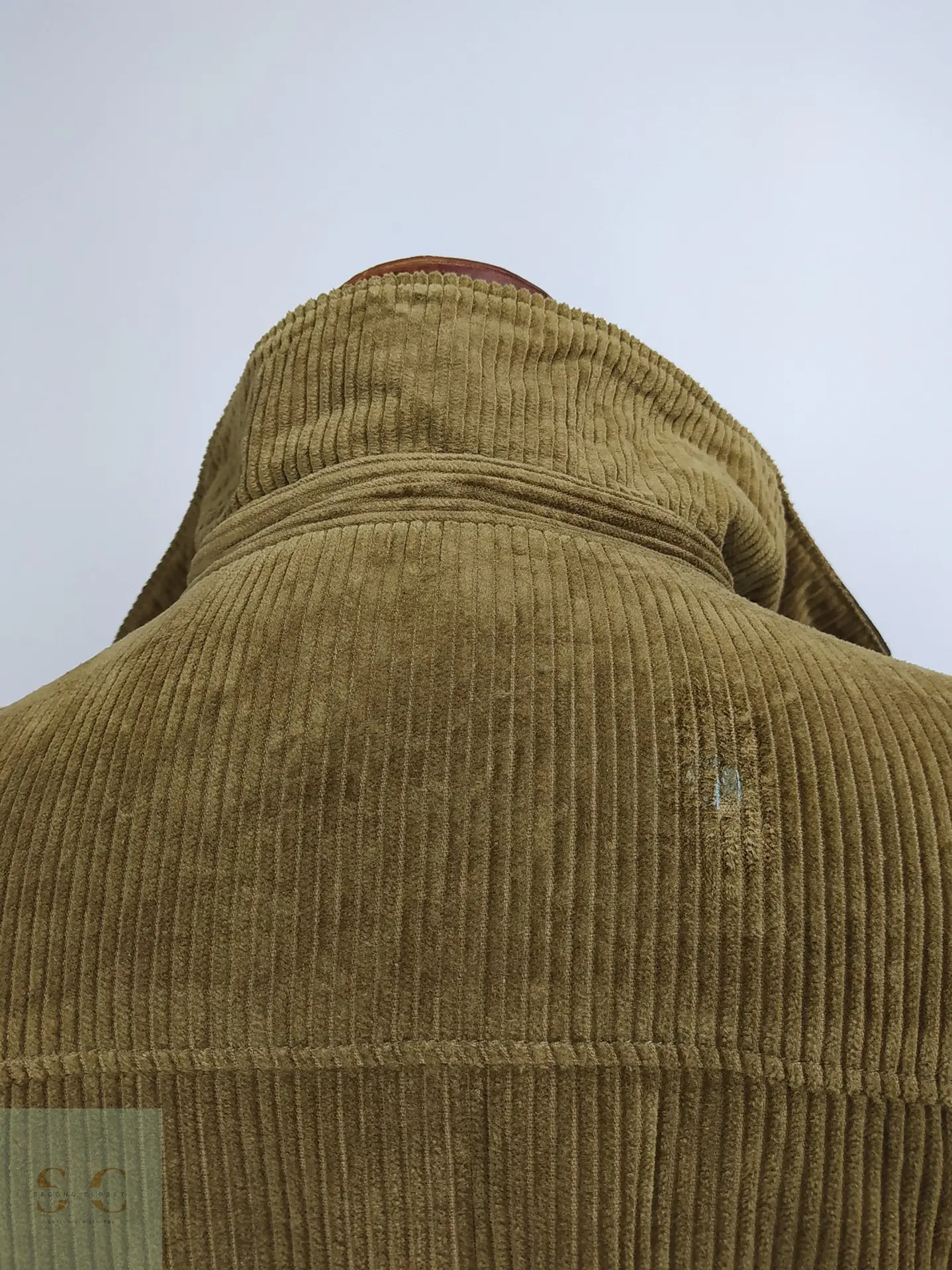 Chaquetón de Pana Cotelé Oliva Tostado con Cuello en Contraste TCM Talla XXXL 13