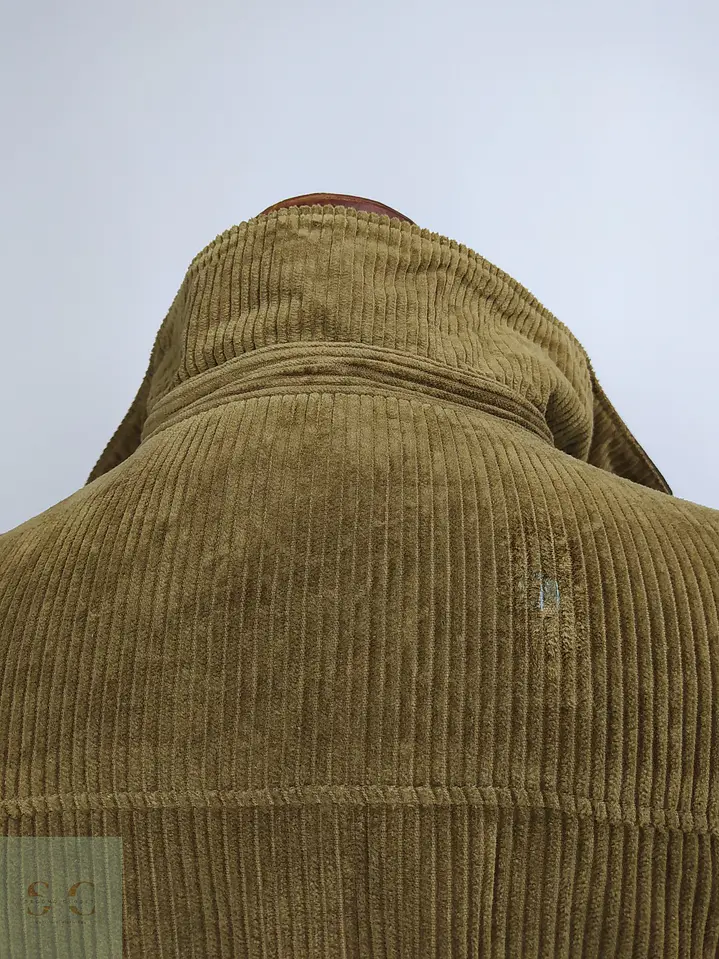 Chaquetón de Pana Cotelé Oliva Tostado con Cuello en Contraste TCM Talla XXXL 13