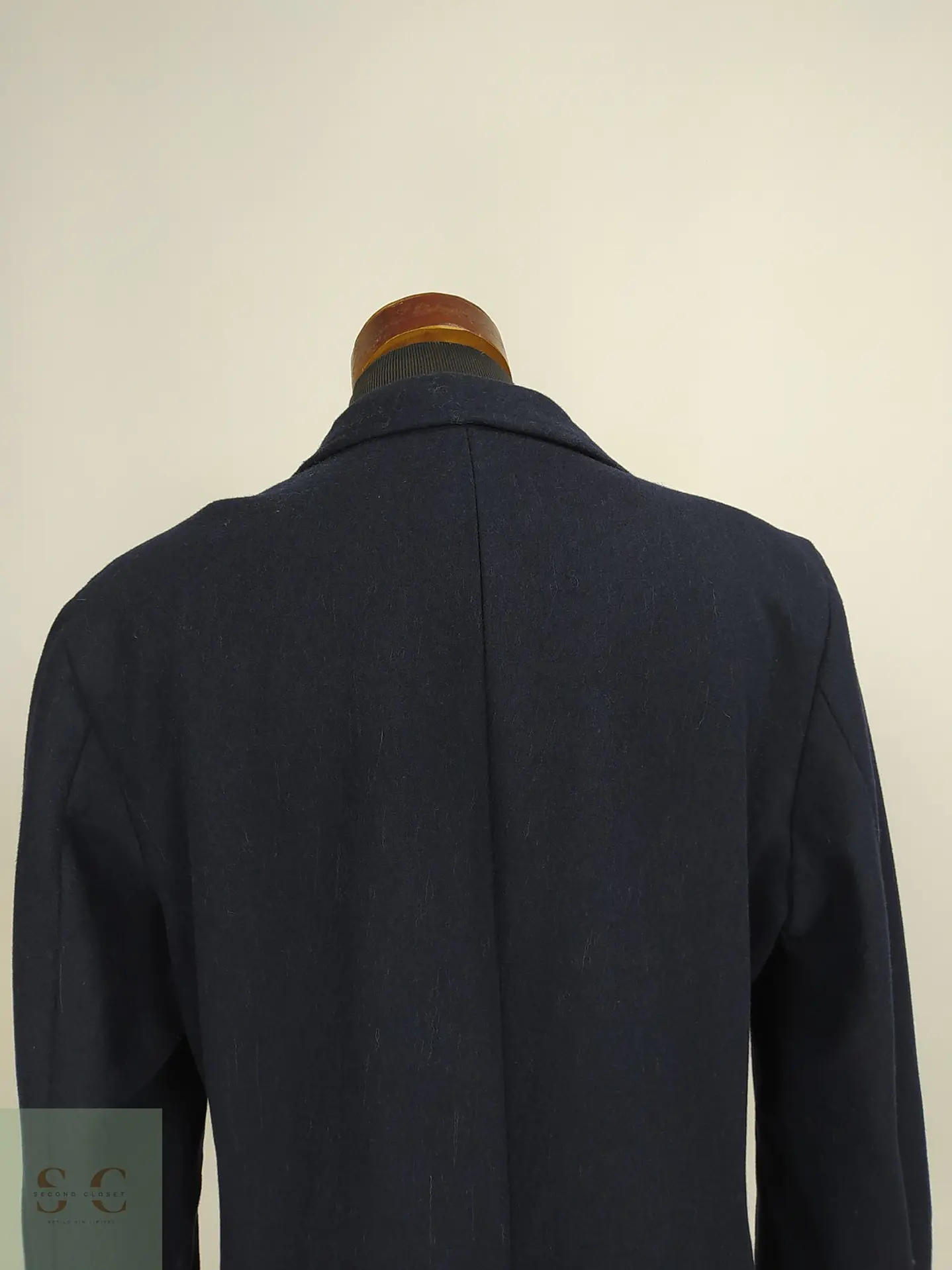 Abrigo de Lana Italiana In.Tes.Pra Azul Marino El Ganso Talla L 12
