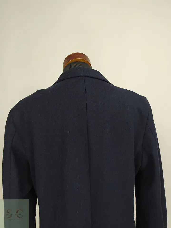 Abrigo de Lana Italiana In.Tes.Pra Azul Marino El Ganso Talla L 12
