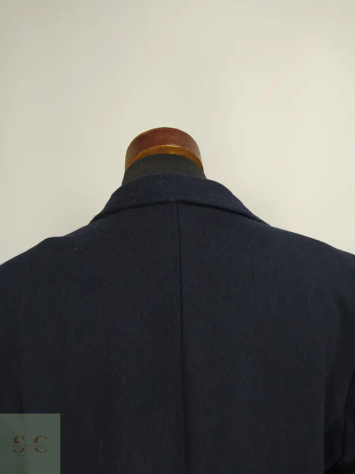Abrigo de Lana Italiana In.Tes.Pra Azul Marino El Ganso Talla L 13