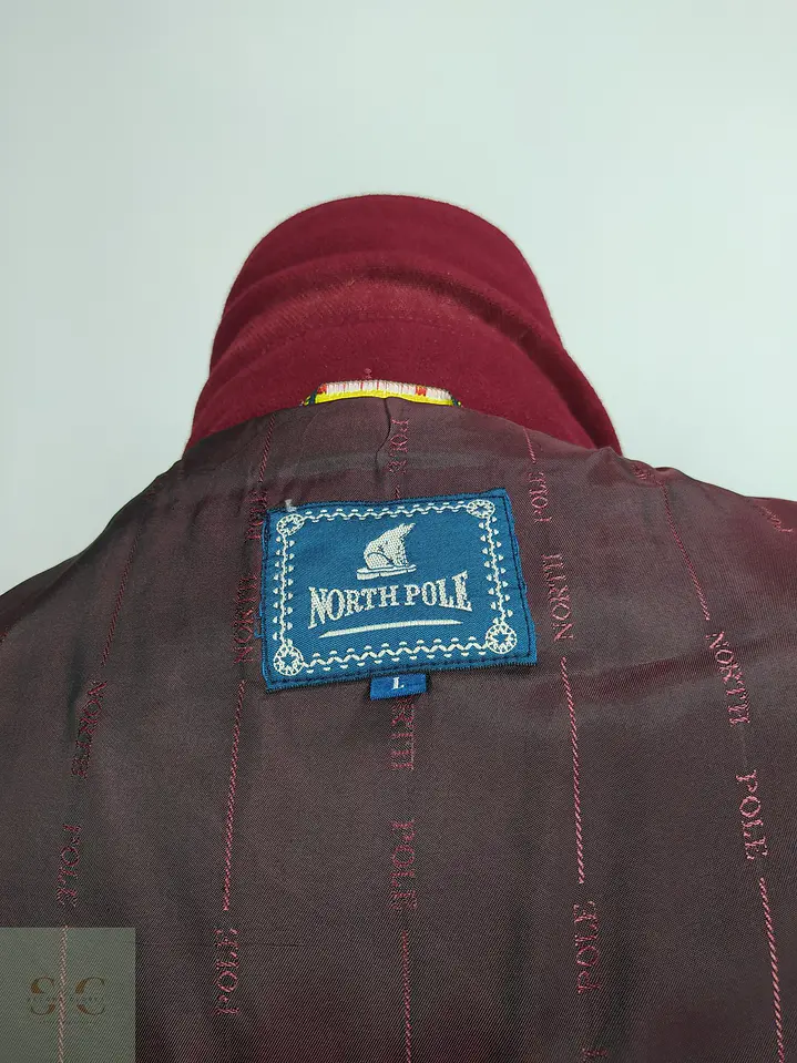 Abrigo Montgomery Burdeos en Mezcla de Lana North Pole Talla XXL 13