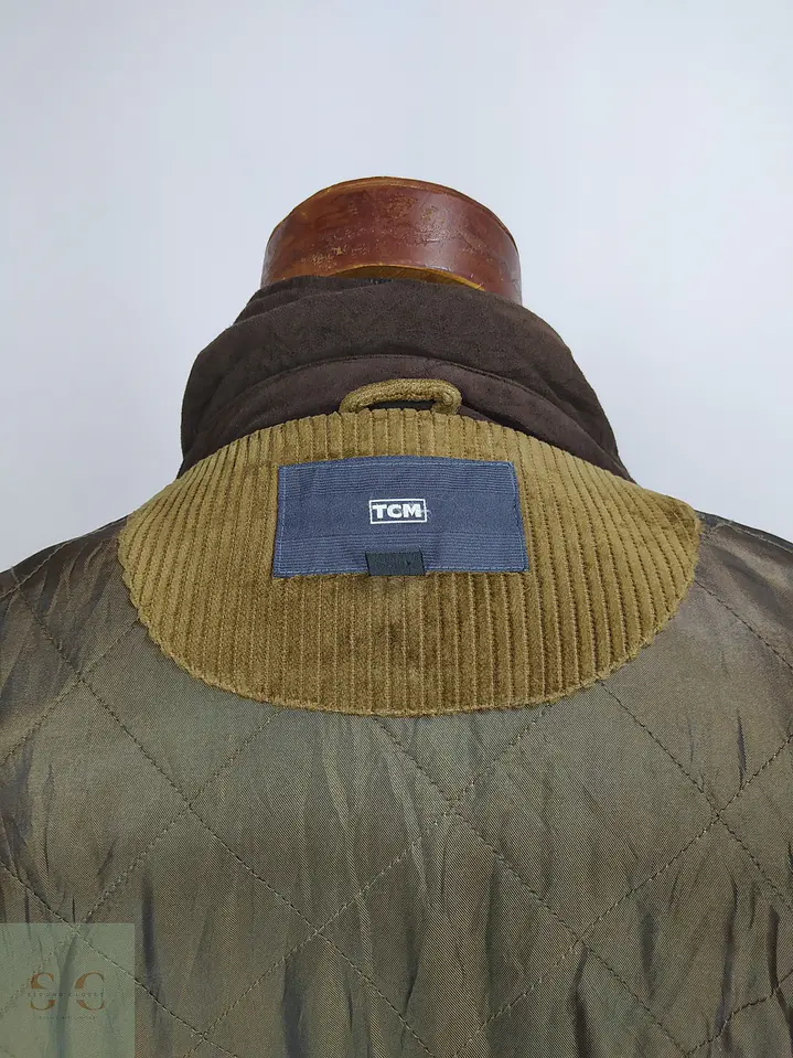 Chaquetón de Pana Cotelé Oliva Tostado con Cuello en Contraste TCM Talla XXXL 15