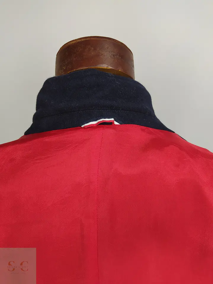 Abrigo de Lana Italiana In.Tes.Pra Azul Marino El Ganso Talla L 15