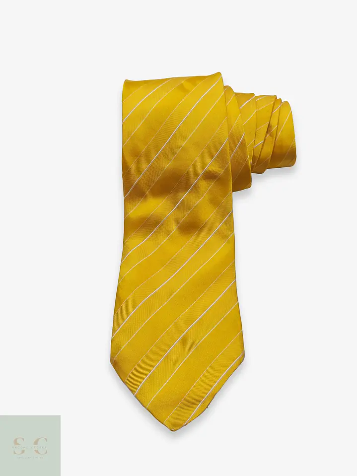 Corbata de Seda a Rayas Regimental Amarilla Monti 1