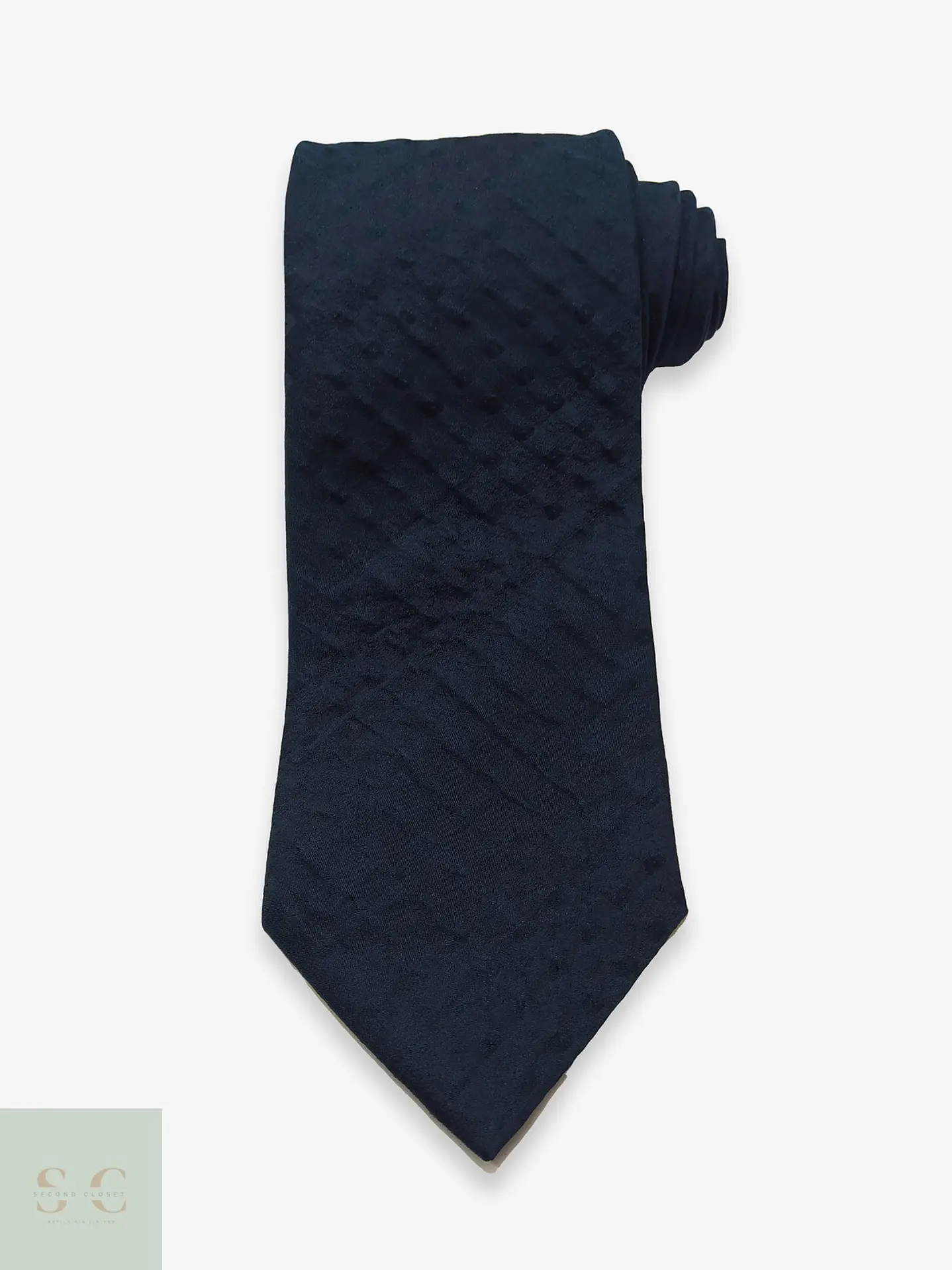 Corbata de Seda Texturizada Jacquard Azul Marino Engbers 1
