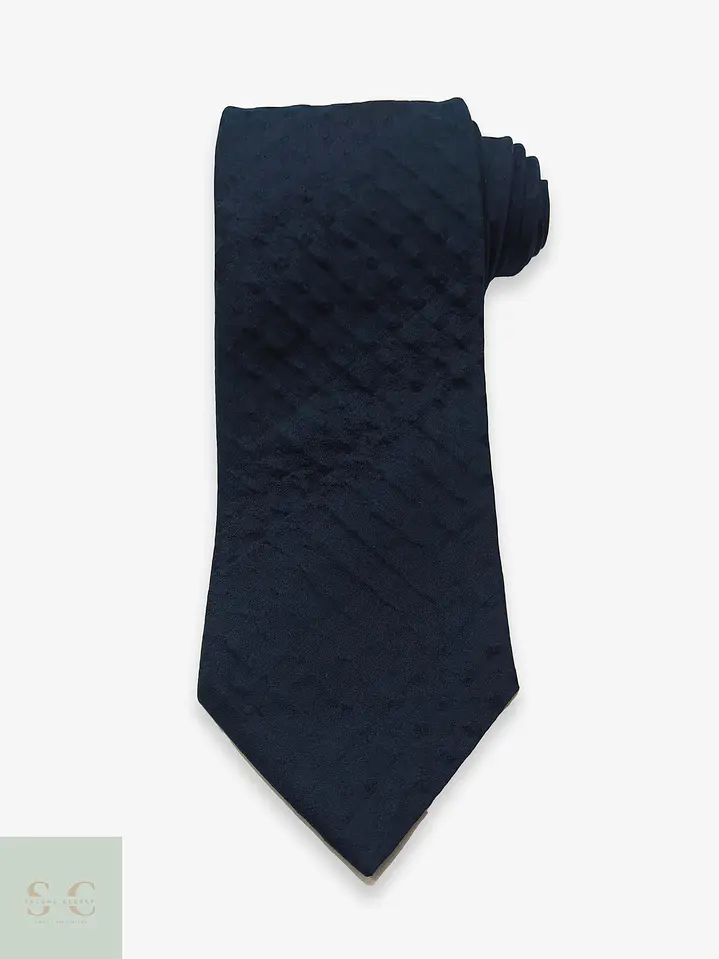 Corbata de Seda Texturizada Jacquard Azul Marino Engbers 1