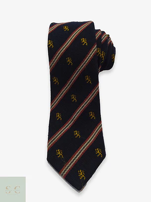 Corbata de Lana y Seda a Rayas Regimental y León Heráldico s.Oliver Made in Italy
