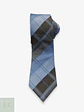 Corbata de Seda a Cuadros Plaid Celeste y Gris UNA Germany - Miniatura 1