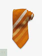 Corbata de Seda a Rayas Regimental Mostaza y Beige Marvelis - Miniatura 1