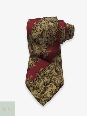 Corbata de Seda Barroca Paisley Fil a Fil Paris