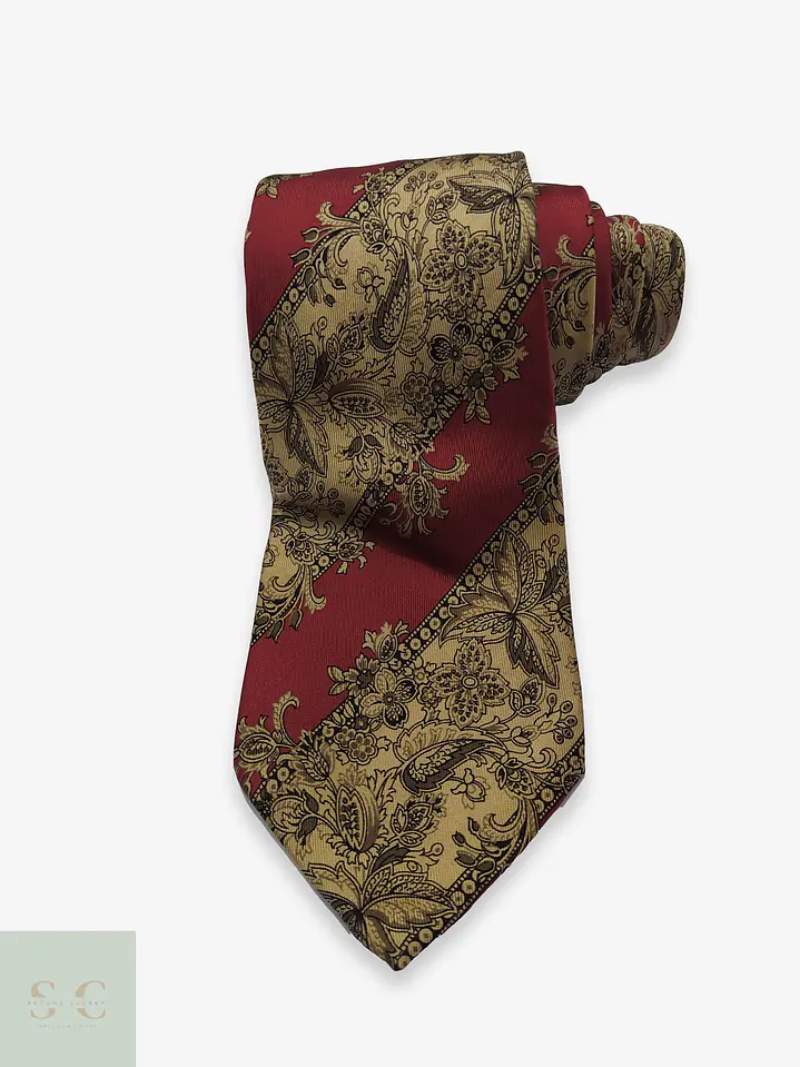Corbata de Seda Barroca Paisley Fil a Fil Paris 1