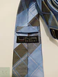 Corbata de Seda a Cuadros Plaid Celeste y Gris UNA Germany - Miniatura 3