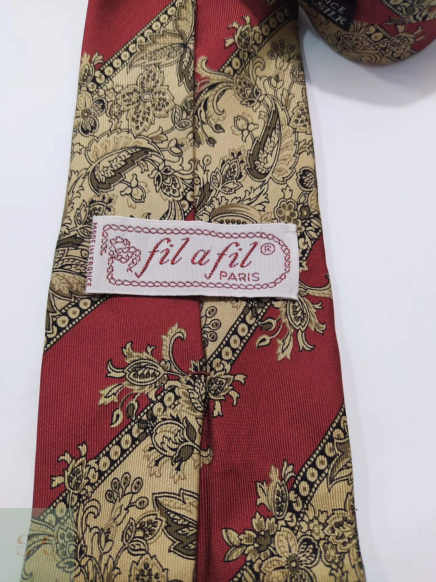 Corbata de Seda Barroca Paisley Fil a Fil Paris 3