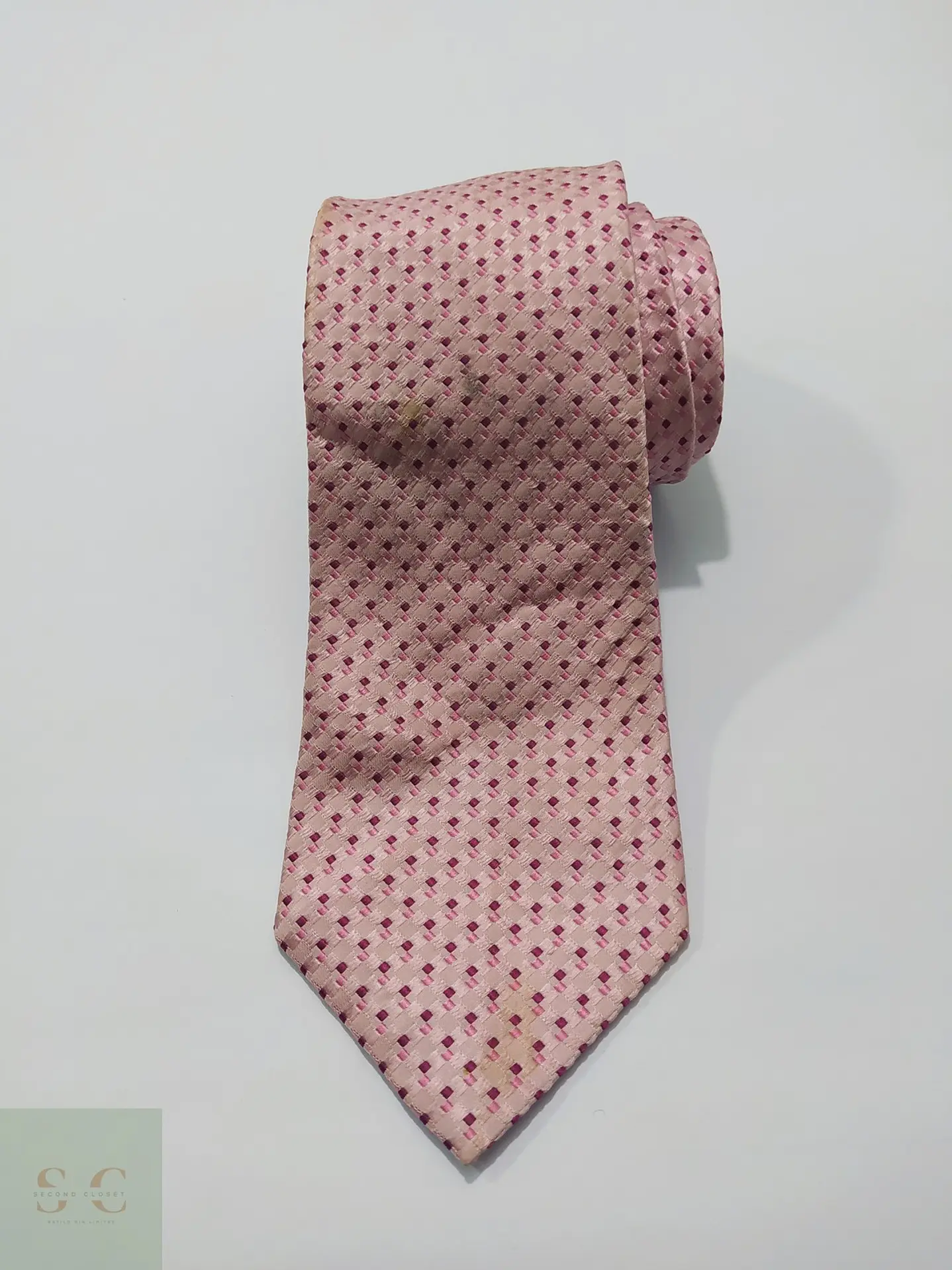 Corbata de Seda a Micropatrón Geométrico Bexleys Man - Rosa 2