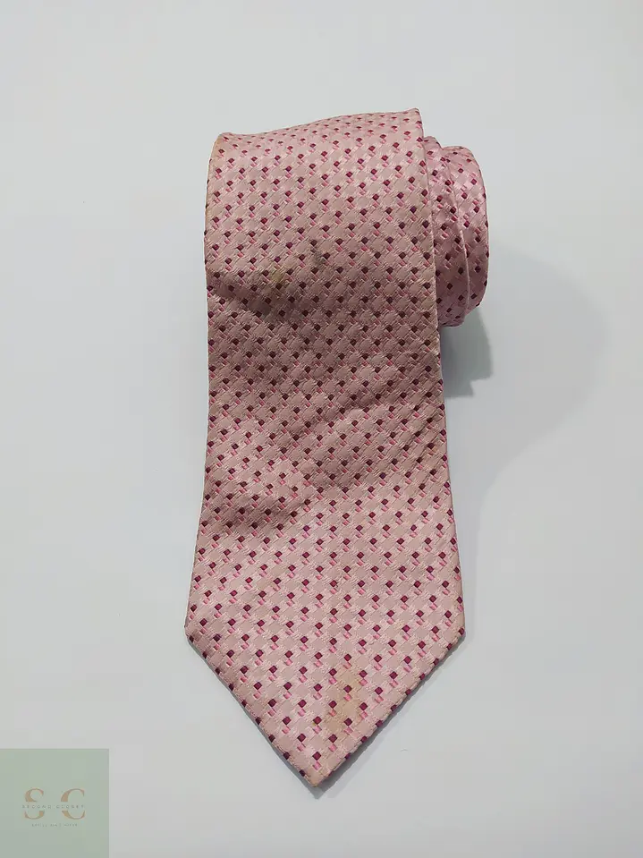 Corbata de Seda a Micropatrón Geométrico Bexleys Man - Rosa 2
