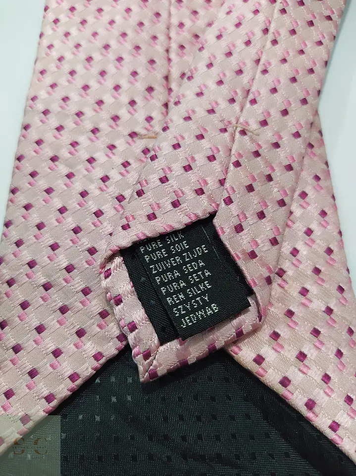 Corbata de Seda a Micropatrón Geométrico Bexleys Man - Rosa 4