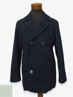 Abrigo Marinero Pea Coat de Mezcla de Lana Nautica Talla M