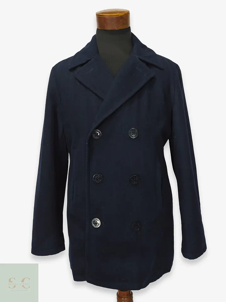 Abrigo Marinero Pea Coat de Mezcla de Lana Nautica Talla M 1