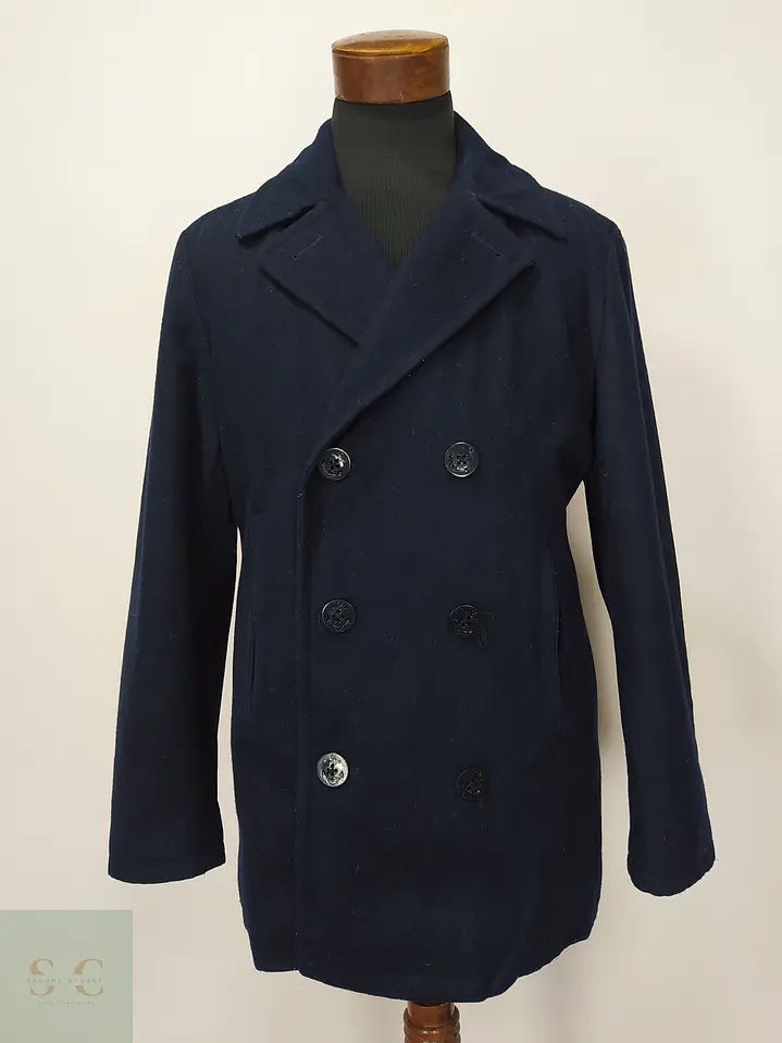 Abrigo Marinero Pea Coat de Mezcla de Lana Nautica Talla M 2