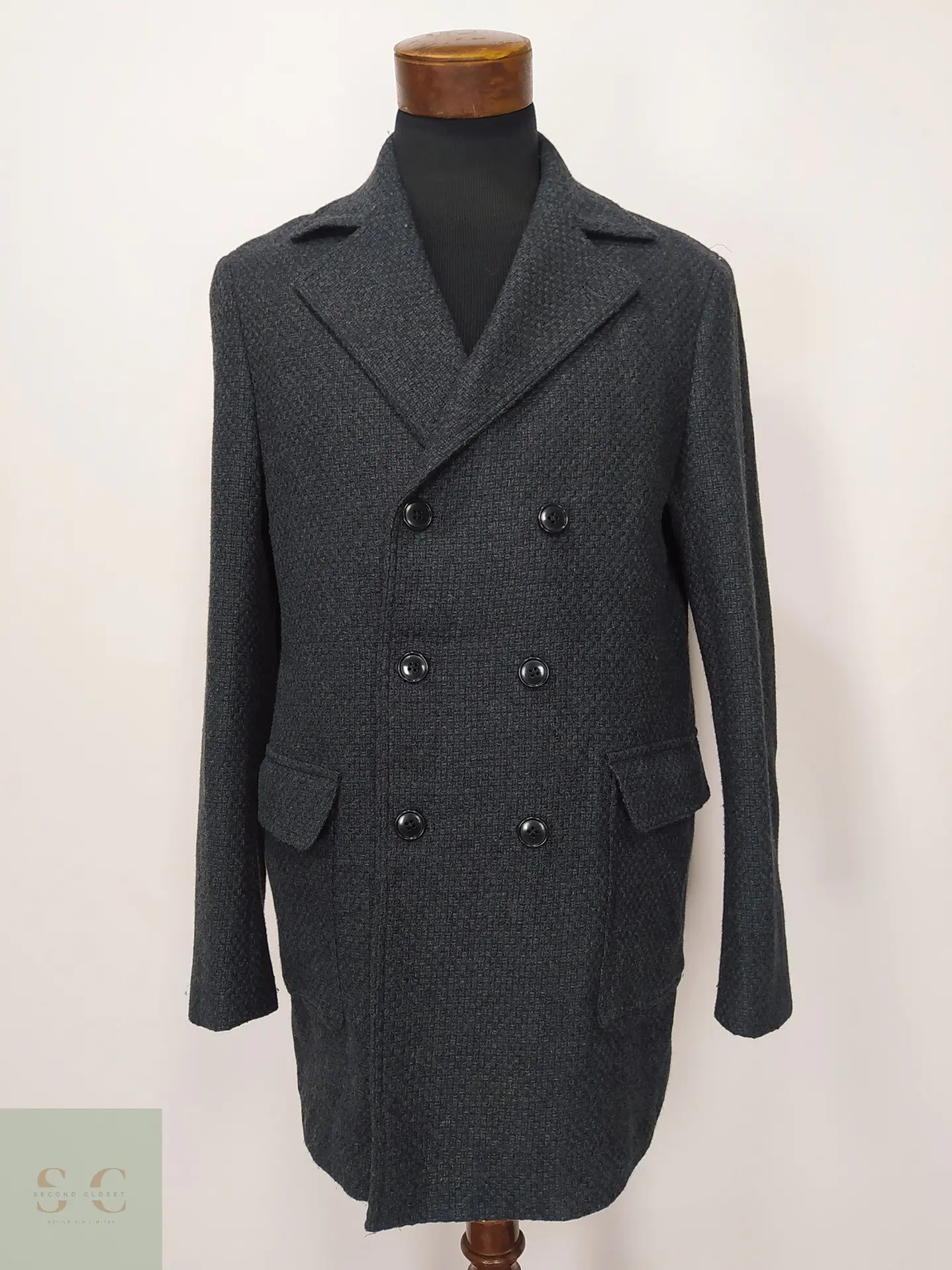 Abrigo Cruzado de Lana Texturizada Gutteridge Dal 1878 Talla 43 2