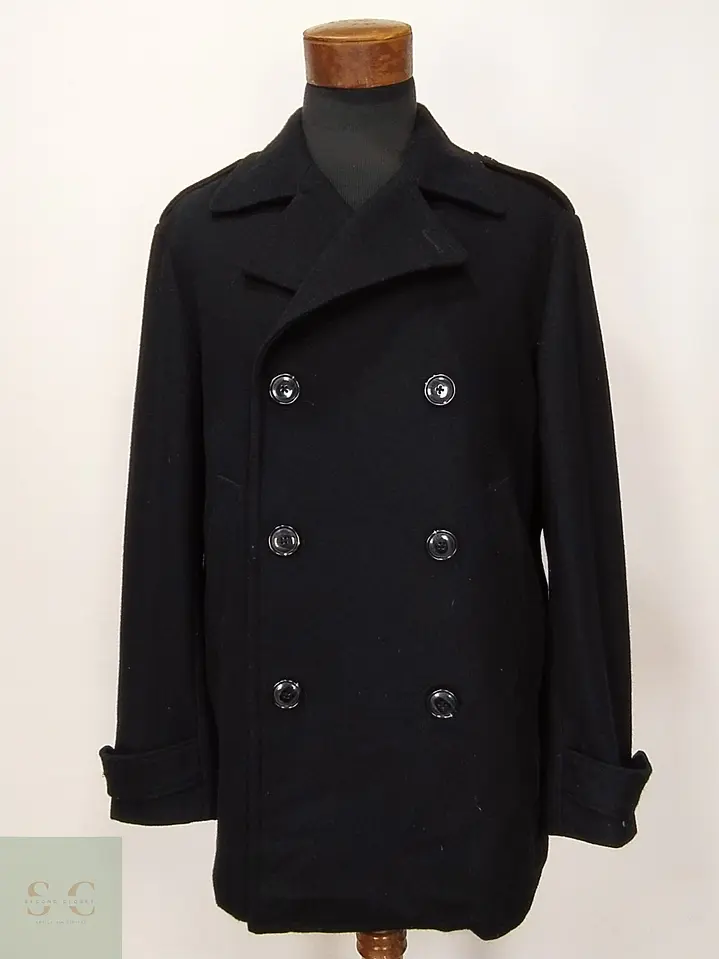 Abrigo Peacoat Cruzado de Mezcla de Lana Perry Ellis Talla 49 2