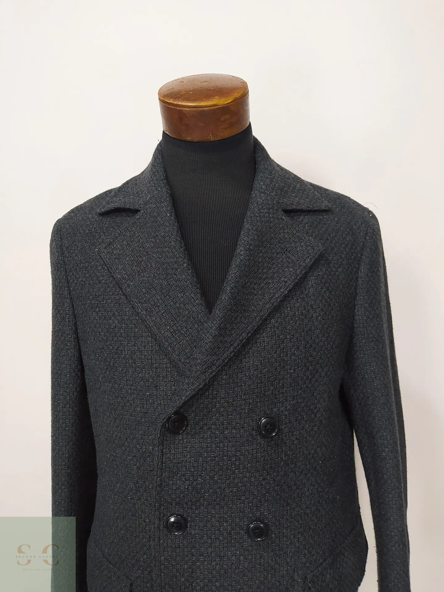 Abrigo Cruzado de Lana Texturizada Gutteridge Dal 1878 Talla 43 3